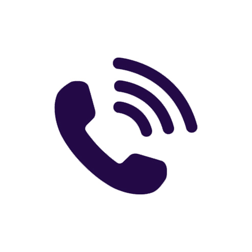 Dark purple cartoon of a telephone